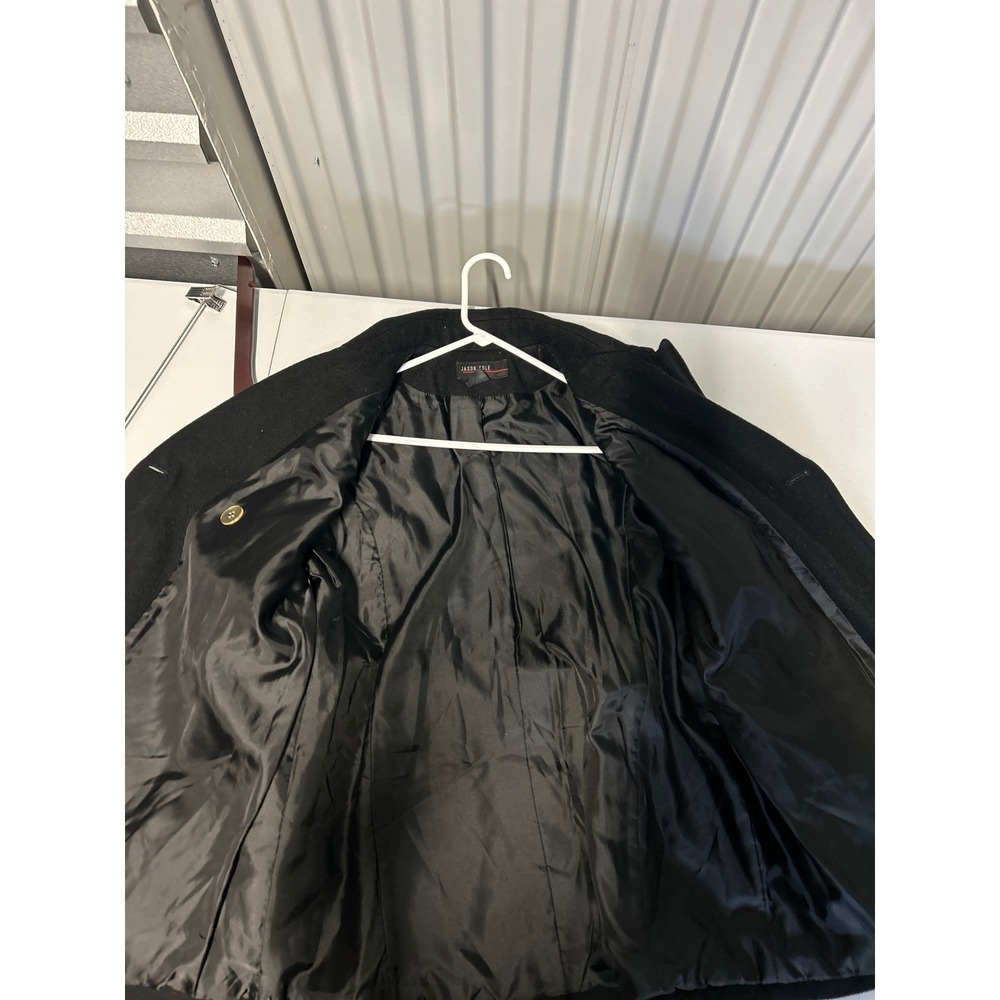 Jason Kole Pea Coat Womens M Black Wool Blend Double Breasted Classic Jacket - Picture 8 of 9